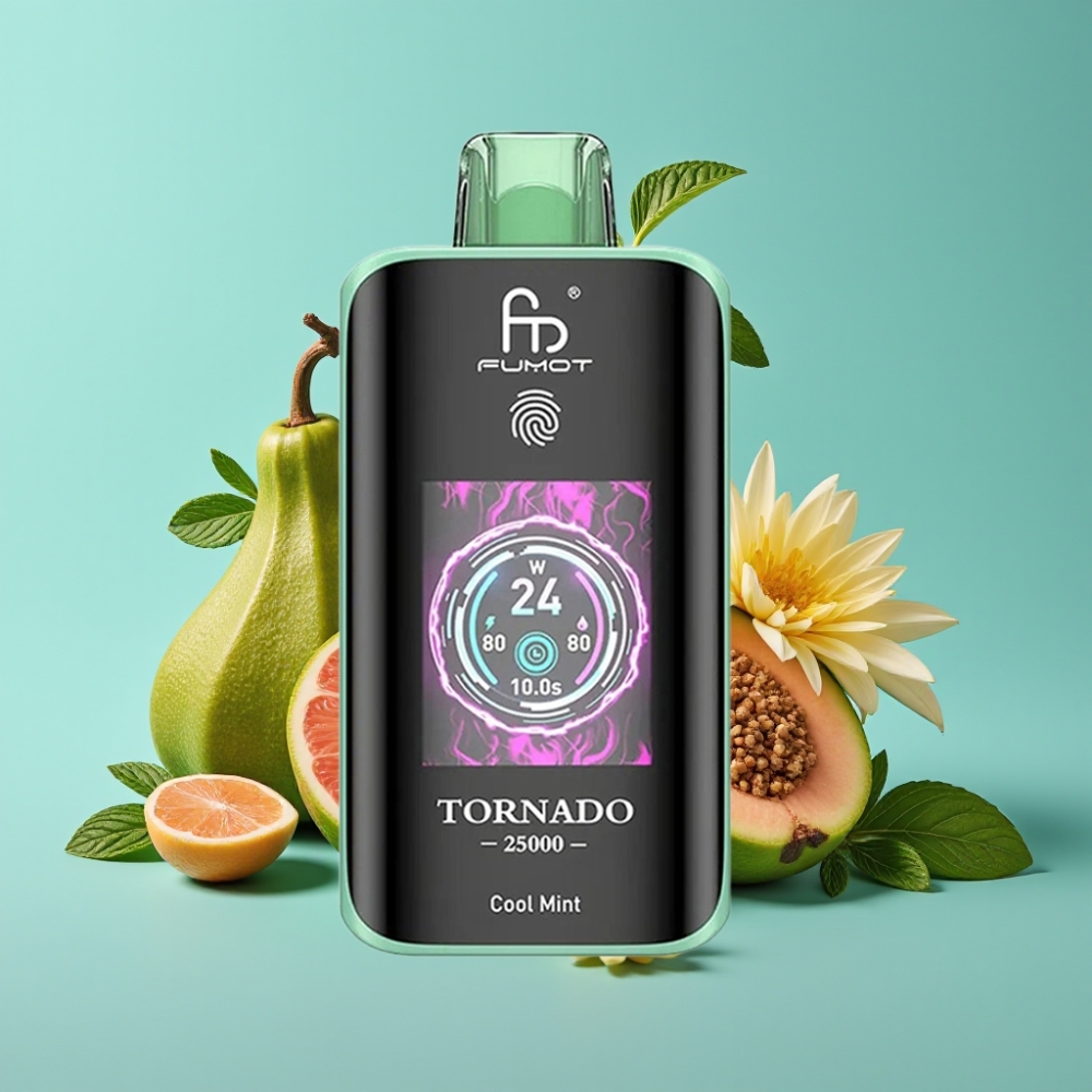 Fumot Tornado 25000 نفخة شاشة عالية الدقة بطارية 700 ملي أمبير نوع-سي نعناع منعش