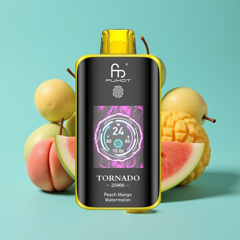 Fumot Tornado 25000 نفخة شاشة HD بطارية 700mAh نوع-C خوخ مانجو بطيخ
