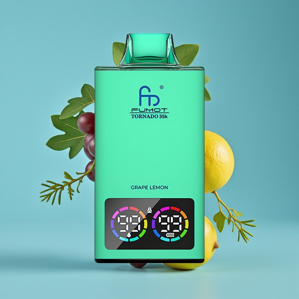 Fumot Tornado 35000 شريحة مزدوجة إضاءة RGB عنب ليمون