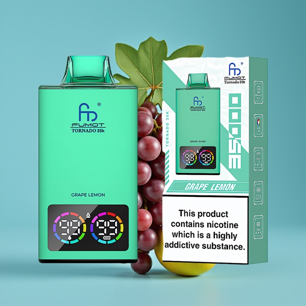 Fumot Tornado 35000 شريحة مزدوجة إضاءة RGB عنب ليمون