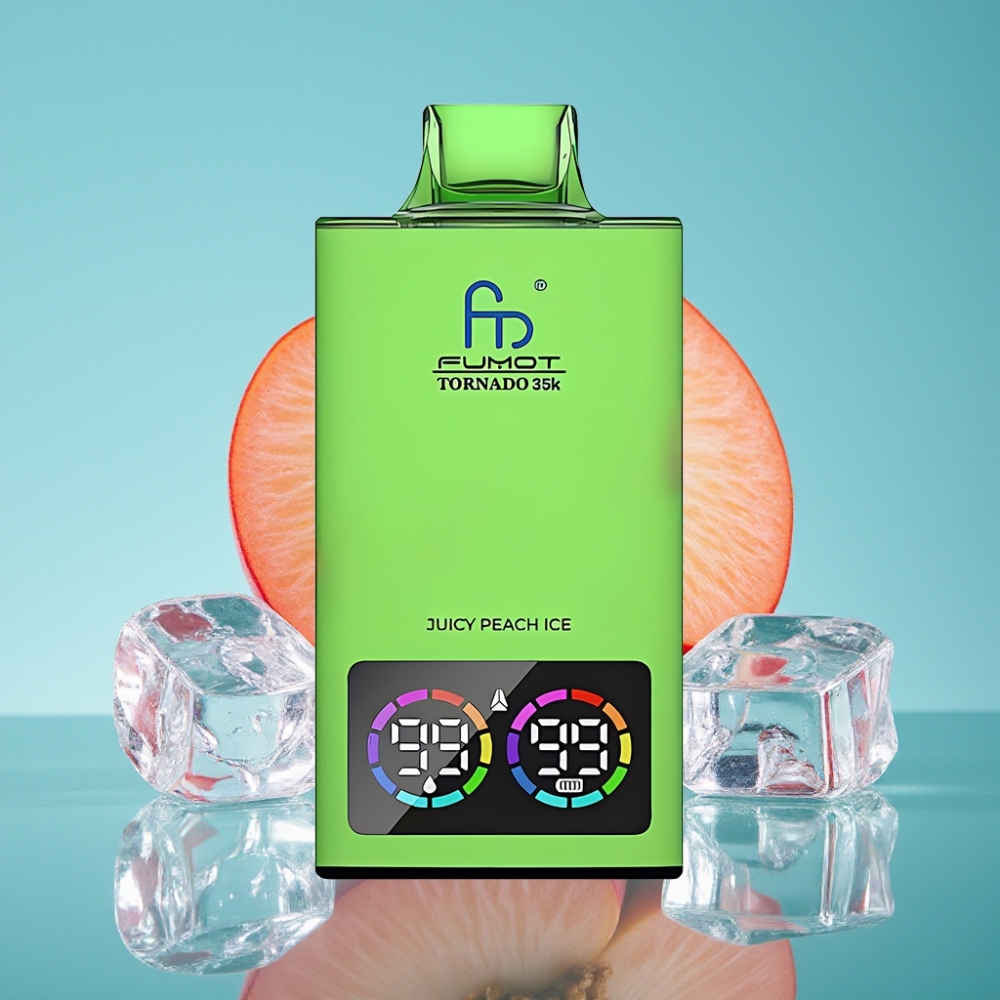 Fumot Tornado 35000 بخاخ مزدوج شبكي RGB خوخ مثلج
