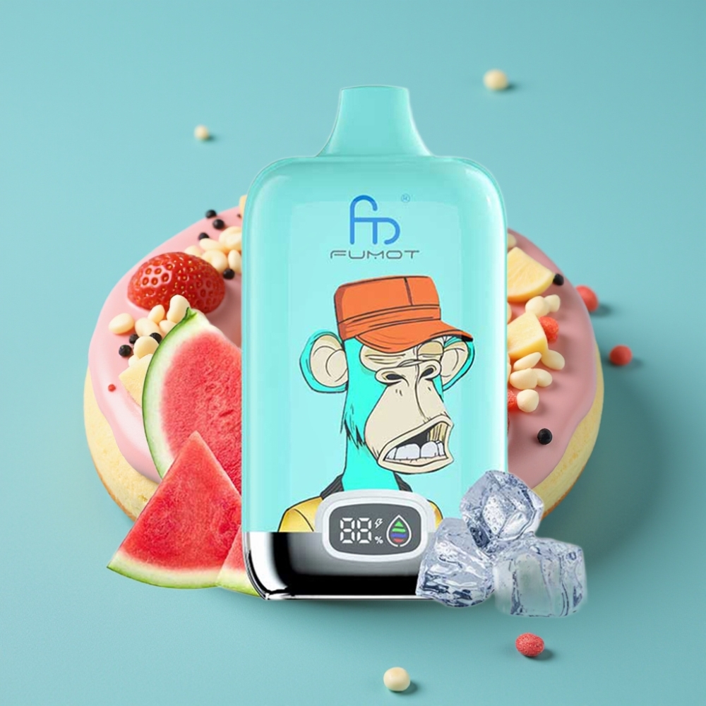 Fumot Tornado Digital Box 12000 نفخة - دونات الفراولة - ٢٠مل سائل - شحن نوع سي