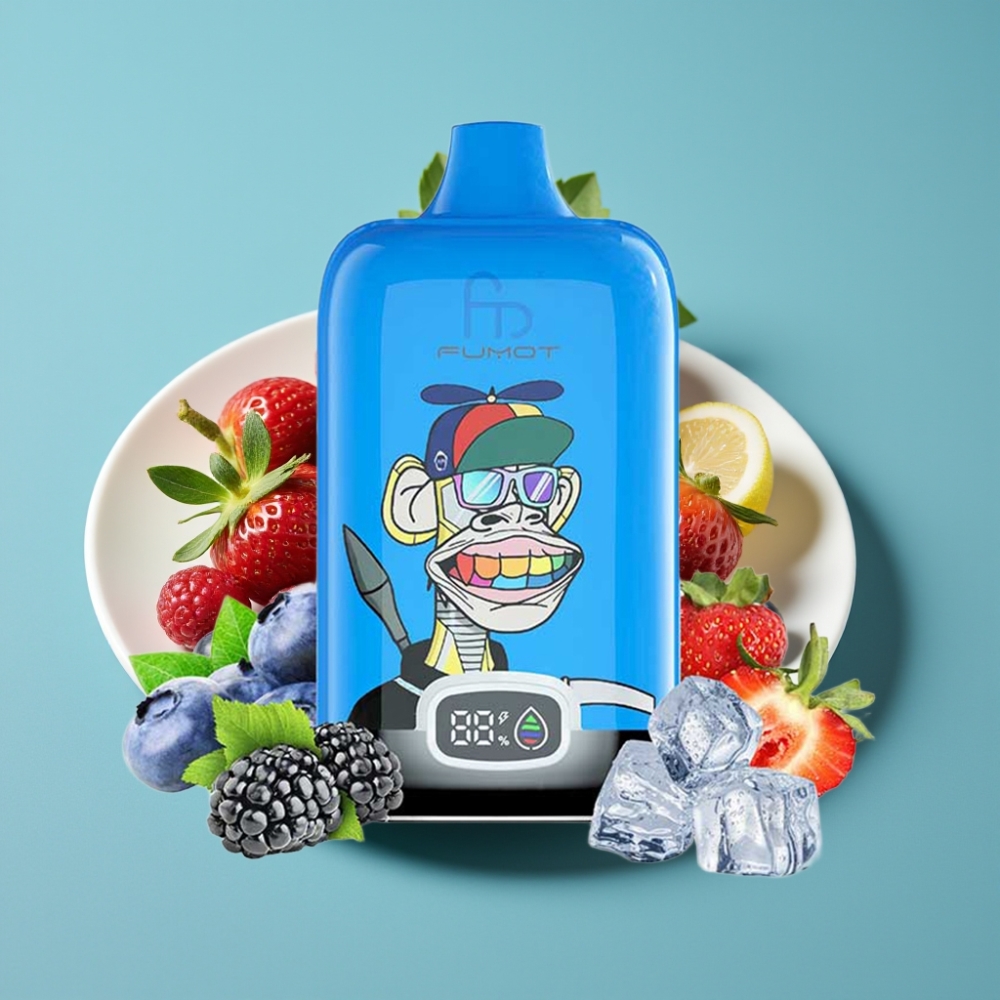 Fumot Tornado Digital Box 12000 نفخة بنكهة الفراولة والعنب