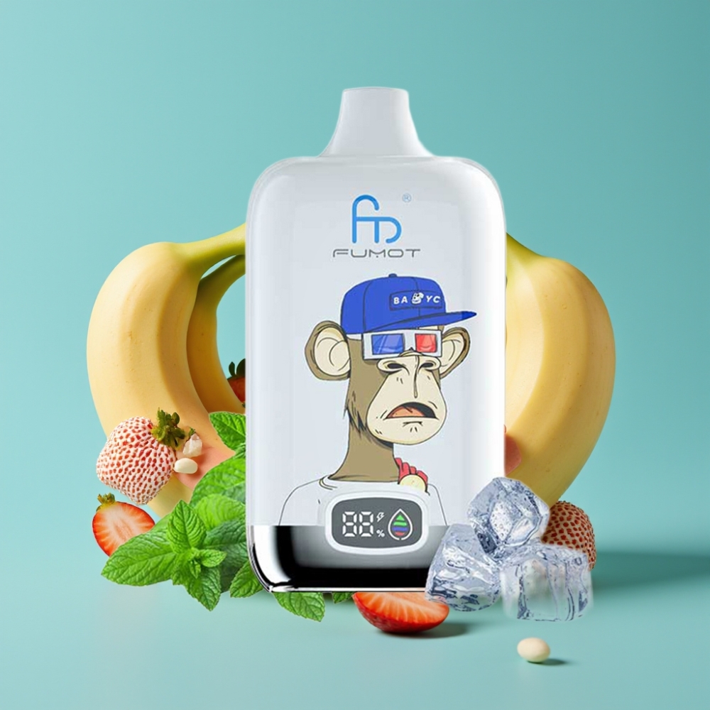 Fumot Tornado Digital Box 12000 نفخة - فراولة موز - ٢٠مل سائل - ٥٥٠مللي أمبير - شحن نوع سي
