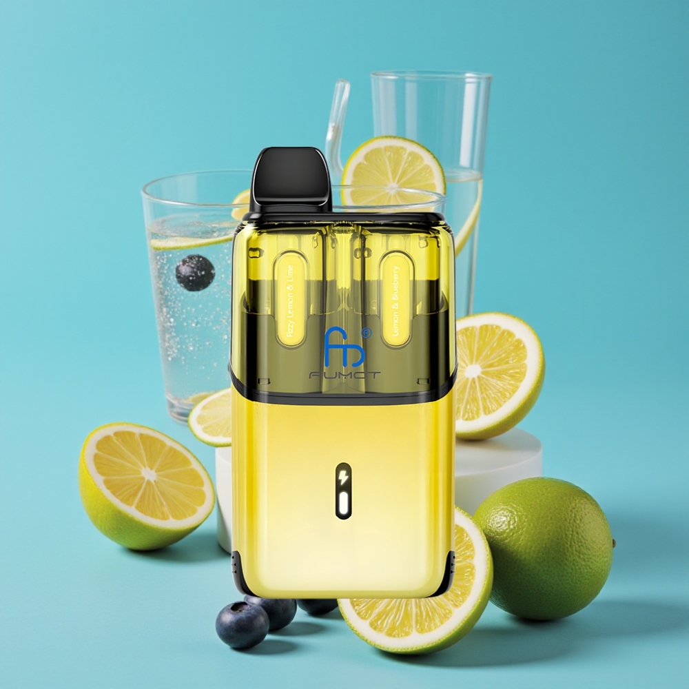 Fumot Ultra T32000 سيجارة إلكترونية ذاتية الشحن - 32000 نفخة، بطارية 800 مللي أمبير، 24 مللي سائل، شحن نوع سي، 20 ملجم نيكوتين، بنكهة الليمون الفوار