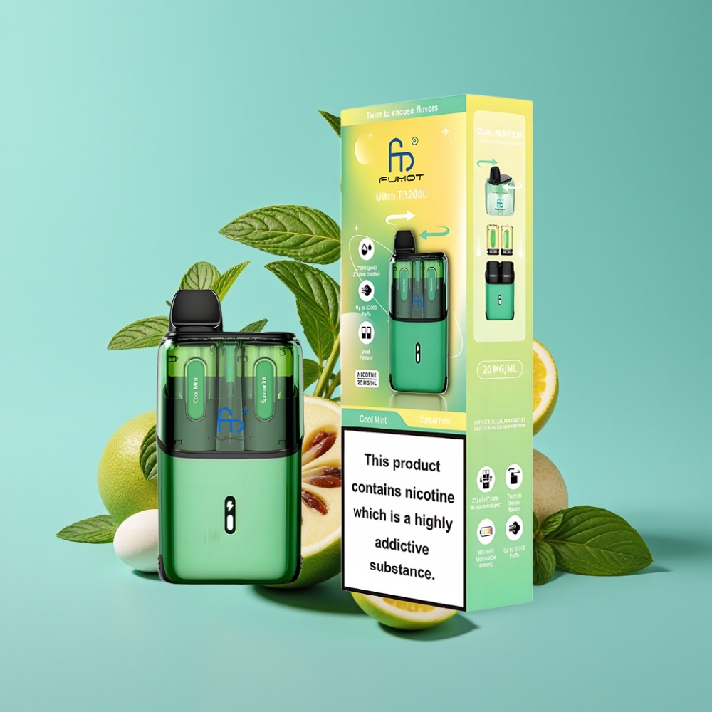Fumot Ultra T32000 فلاش بخاخ 32000 نَفخة، 800 مللي أمبير، 24 مل، شحن نوع-C، نعناع بارد