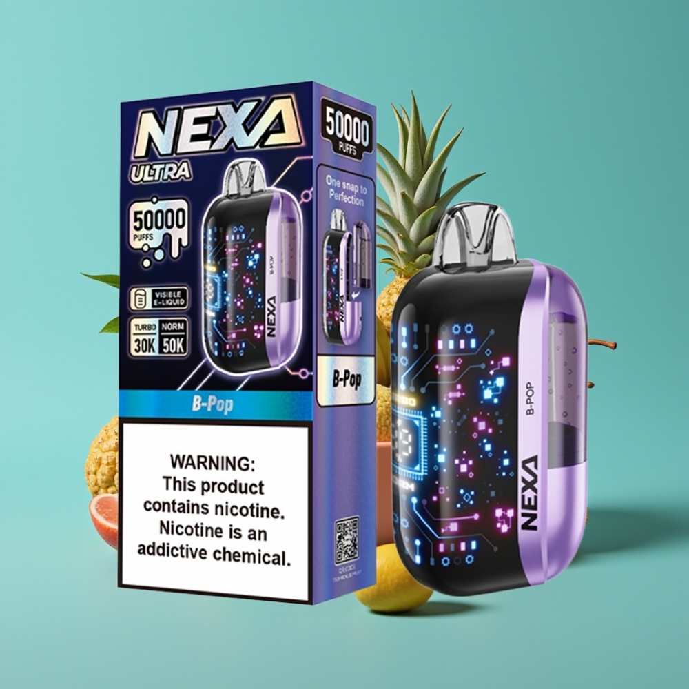 NEXA Ultra 50000 نفخة سعة 20مل شاشة منحنية ثنائية الشبكة 0.9أوم نكهة B-بوب