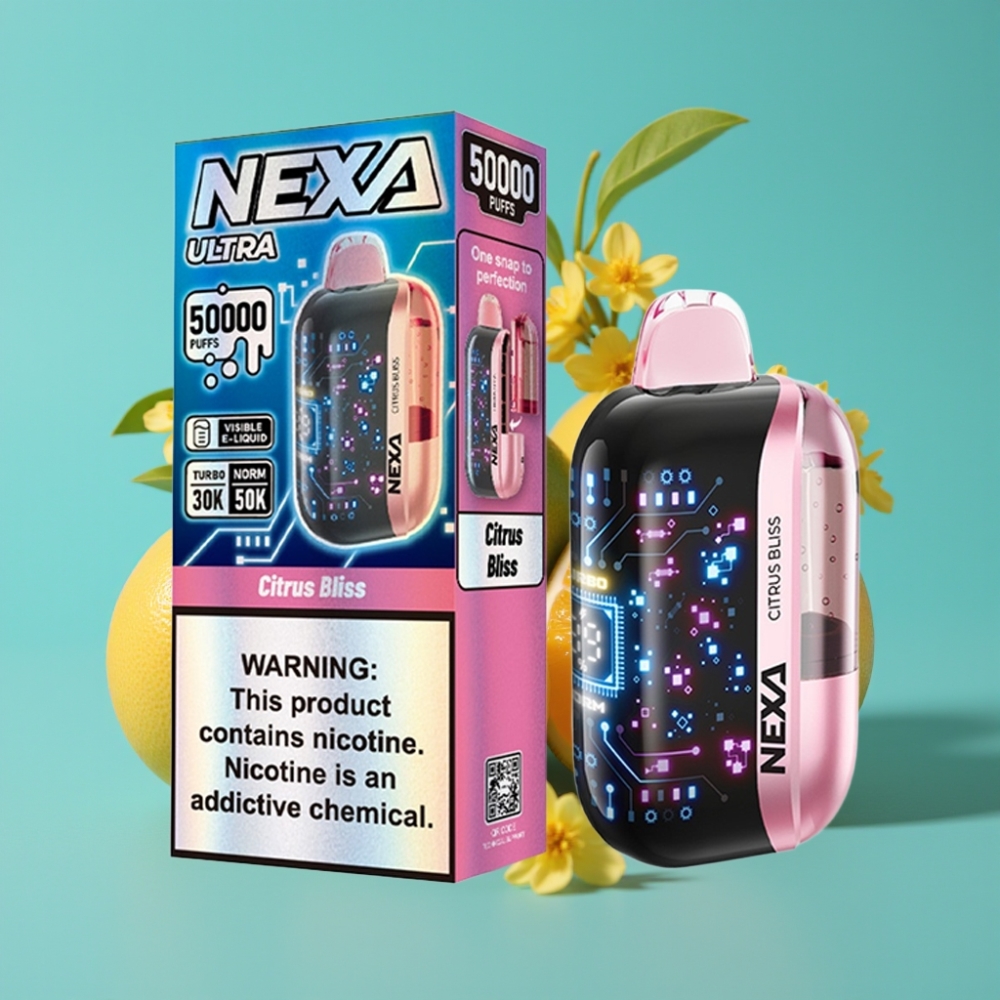 NEXA Ultra 50000 نفخة سعة 20مل شاشة منحنية 3D نكهة سعادة الحمضيات
