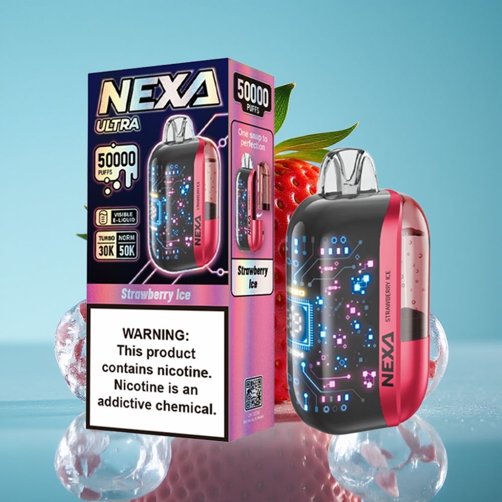 NEXA Ultra 50000 نفخة سعة 20مل بطارية 800 مللي أمبير نيكوتين 5% فراولة مثلجة