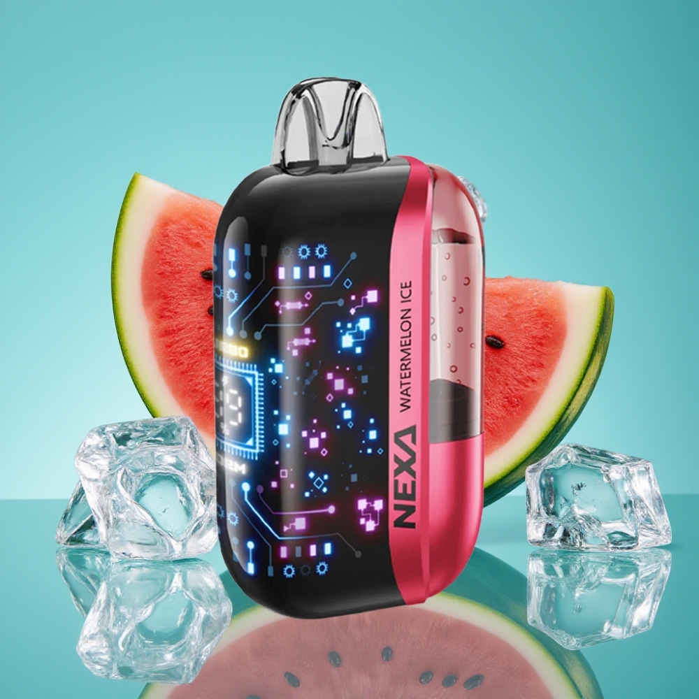 NEXA Ultra 50000 نفخة سعة 20 مل بطارية 800 مللي أمبير شاشة منحنية ثلاثية الأبعاد بطارية نوع-C بنكهة البطيخ المثلج