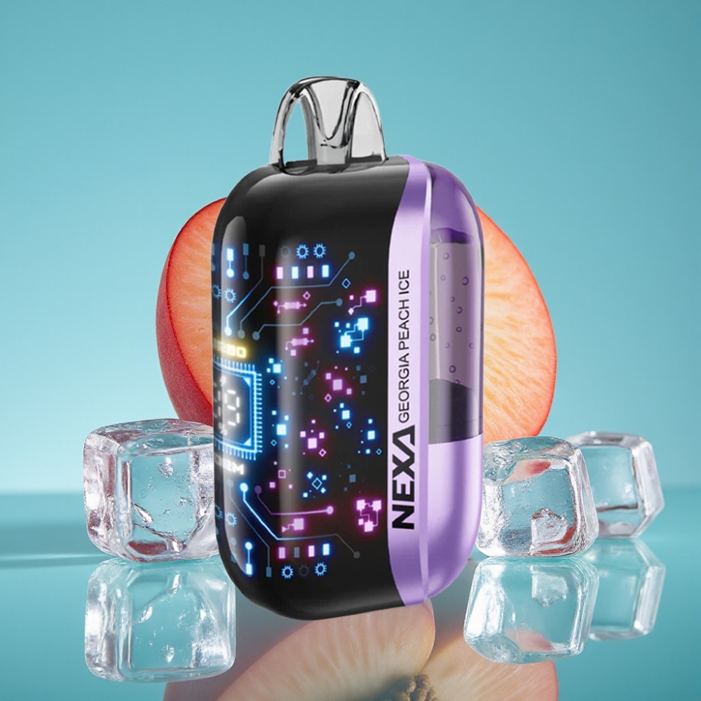 NEXA Ultra 50000 نفخة سعة 20مل بطارية 800مللي أمبير شاشة منحنية ثلاثية الأبعاد نكهة خوخ جورجيا مثلج