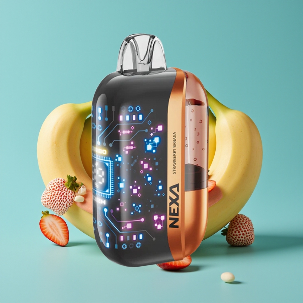 NEXA Ultra 50000 نفخة سعة 20مل بطارية 800مللي أمبير شاشة منحنية ثلاثية الأبعاد فراولة موز