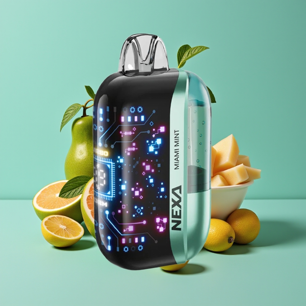 NEXA Ultra 50000 نفث سعة 20 مل بطارية 800 مللي أمبير شاشة منحنية ثلاثية الأبعاد Miami Mint (نعناع ميامي)