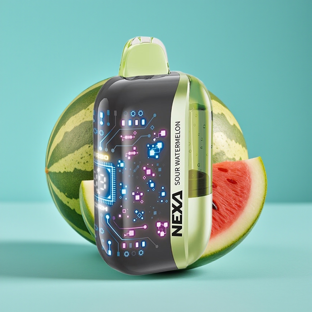 NEXA Ultra 50000 نفخة بطارية 800mah شاشة منحنية 3D بطارية 20ml بطيخ حامض