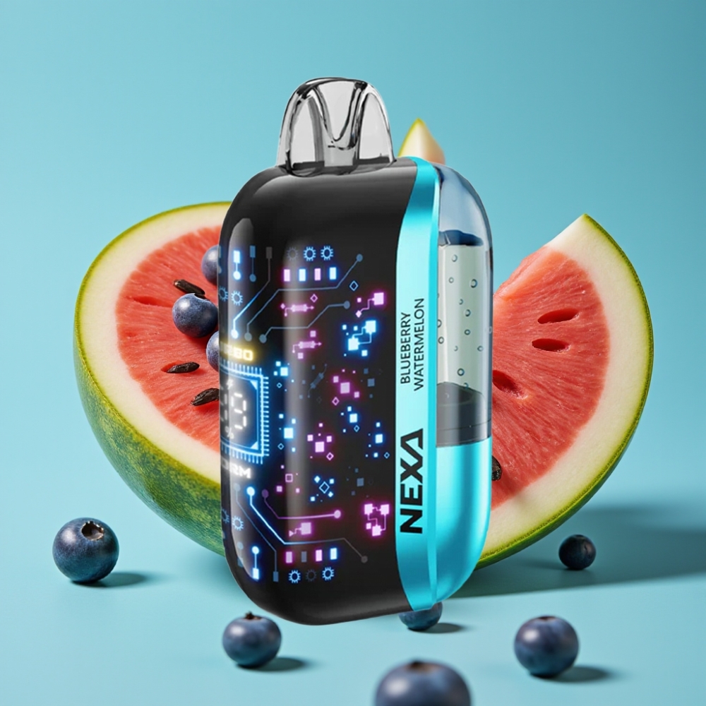 NEXA Ultra 50K 50000 نفخة 20مل 5% نيكوتين بطارية 800مللي أمبير شاشة منحنية بلوبيري وبطيخ
