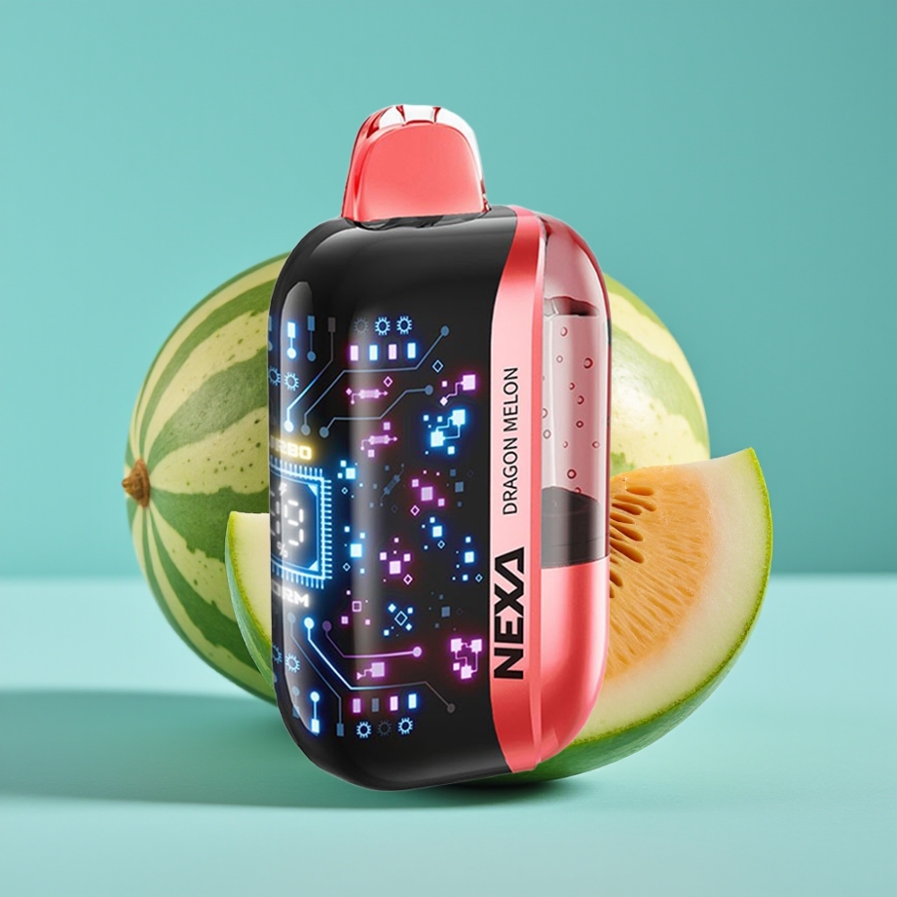 NEXA Ultra 50K وحدة تبخير للاستعمال لمرة واحدة بطارية 800 مللي أمبير شاشة منحنية ثلاثية الأبعاد طعم البطيخ التنين