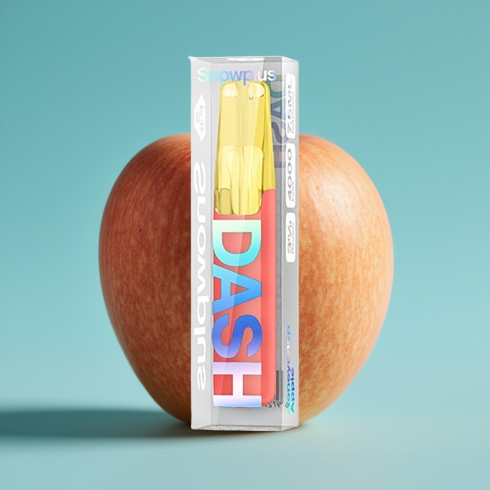 Snowplus Dash 4000 نفخة جهاز للتخلص منه سعة البطارية 530 مللي أمبير سعة السائل 7.5 مللي تفاح العسل المقرمش