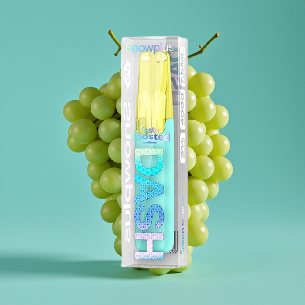Snowplus Dash 4000 Puffs جهاز التخلص الخزفي 530 مللي أمبير 7.5 مل عنب أخضر