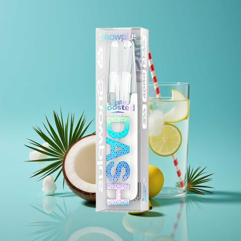 Snowplus Dash 4000 Puffs سعة 7.5 مل 530 مللي أمبير سيراميك نكهة ماء جوز الهند