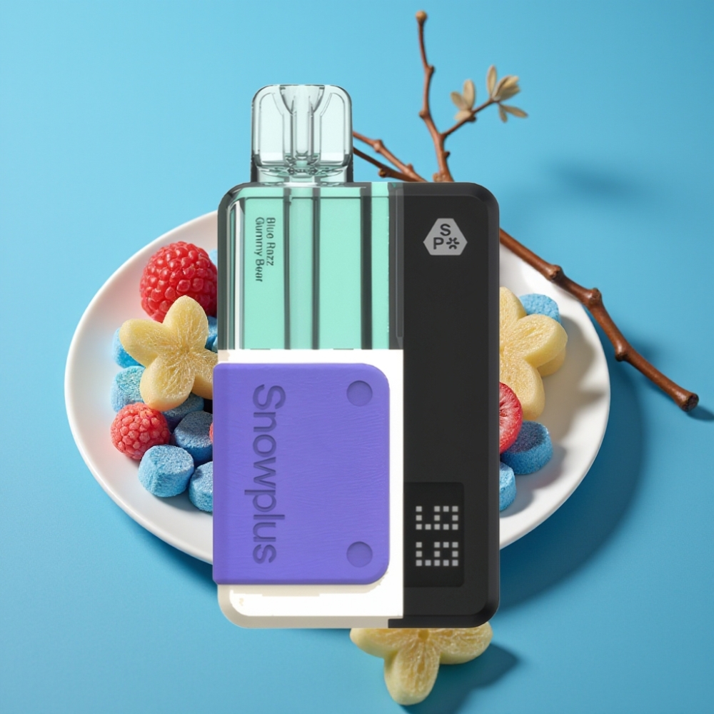 Snowplus Swift 15000 نفخة، سعة البطارية: 1000 مللي أمبير، حجم السائل الإلكتروني: 2+10 مل، نكهة: التوت الأزرق غومي بير